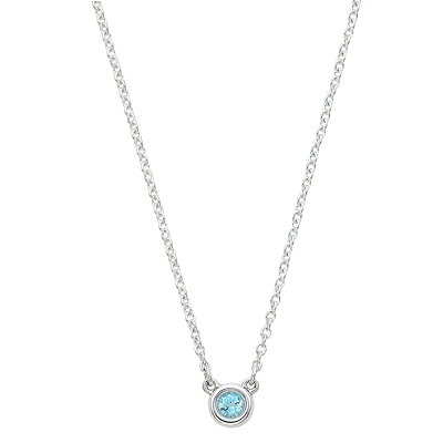 ティファニー TIFFANY&CO. エルサ・ペレッティ カラー バイ ザ ヤード アクアマリン ペンダント ネックレス 0.06ct 16in 25224884 SILVER シルバー+ライトブルー系