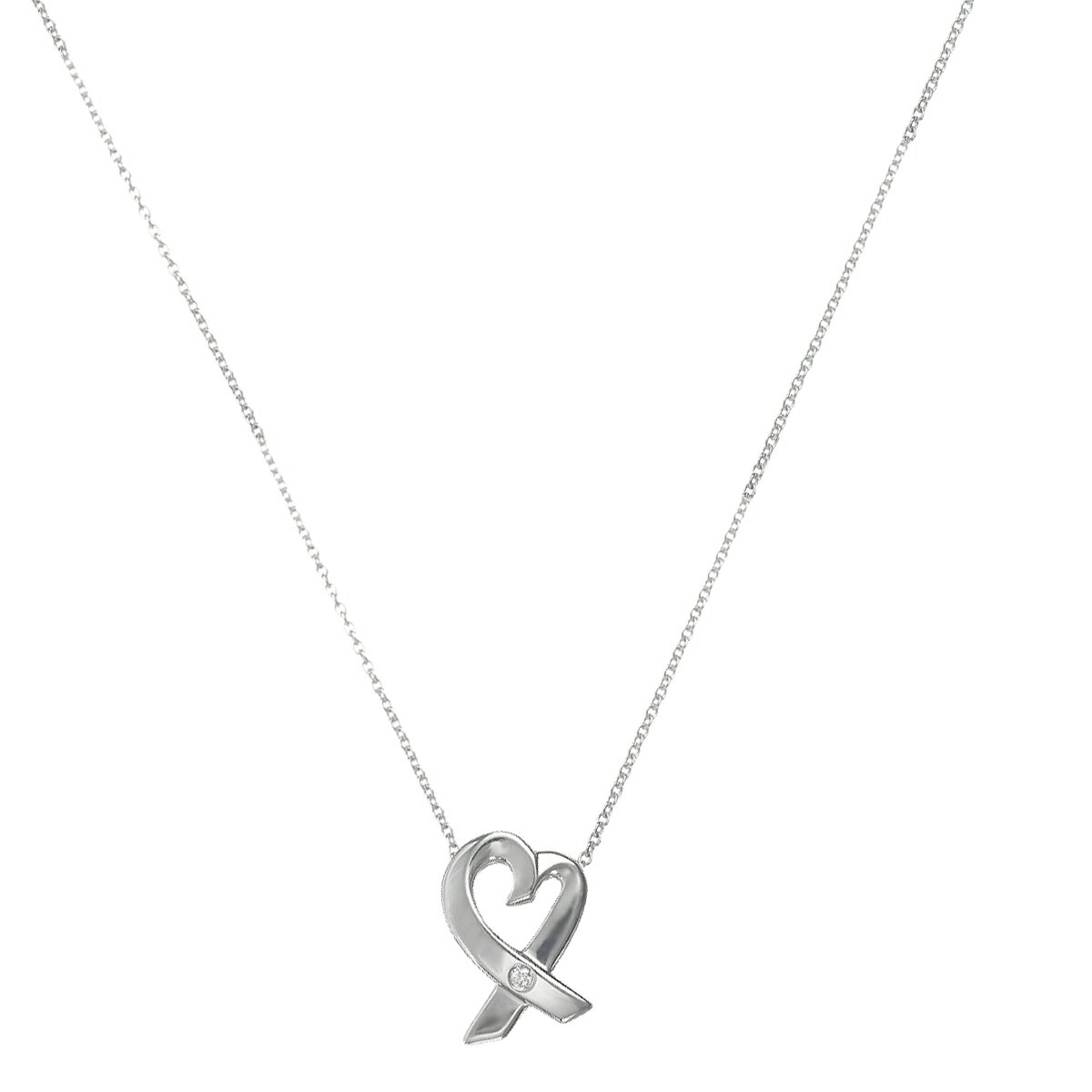 ティファニー TIFFANY&CO. パロマ・ピカソ ラビングハート ペンダント ネックレス スモール 1P ダイヤ 16in 25604296 SILVER シルバー