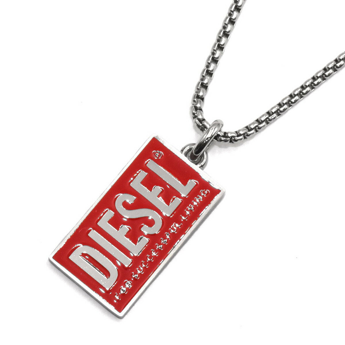 ディーゼル ディーゼル DIESEL ネックレス ペンダント アクセサリー DX1368040 ロゴ メンズ シルバー+レッド