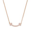 ティファニー TIFFANY&CO ネックレス ペンダント アクセサリー 62617780 antf00780l Tiffany T ティファニーT スマイル 18KRG×マイクロ ダイヤモンド ローズゴールド+クリア