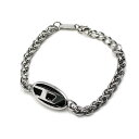 ディーゼル DIESEL ブレスレット DX1469040 ロゴ Dロゴ チェーン アクセサリー メンズ シルバー+ブラック(4)