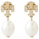 トリーバーチ TORY BURCH ピアス アクセサリー 65156-709 ダブルT ロゴ KIRA PEARL DROP EARRING キラ パール ドロップ Tory Gold/Ivory ゴールド+アイボリー