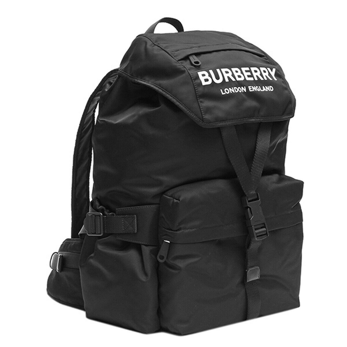 バーバリー BURBERRY リュックサック 8010608 BACKPACK ロゴプリント ナイロン バックパック BLACK ブラック