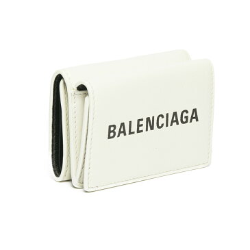 バレンシアガ BALENCIAGA 財布 折りたたみ財布 三つ折り財布 ミニウォレット 516402 DLQ4N 9060 EVERYDAY LOGO MINI WALLET BLANC/L NOIR ホワイト