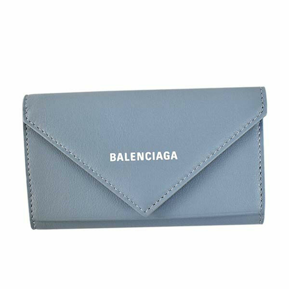 バレンシアガ BALENCIAGA 6連 キーケース キーリング付き 499204 18D3N 4791 PAPIER KEY CASEE ペーパー BLUE GREY/L WHITE ブルー系