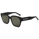 バレンシアガ BALENCIAGA サングラス アジアンフィット UVカット BB0215SA-001 スクエア型 メンズ レディース ユニセックス ブラック+...