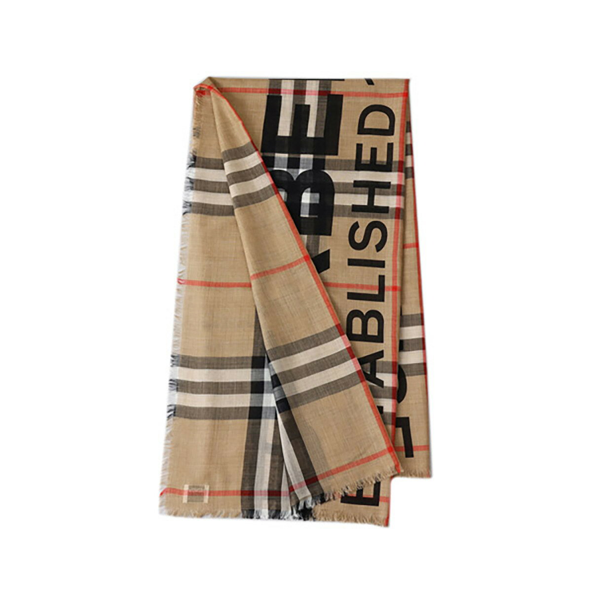 バーバリー BURBERRY スカーフ SCARVES ARCHIVE BEIGE 8035555 レディース ブラック+ベージュ系 ウール シルク