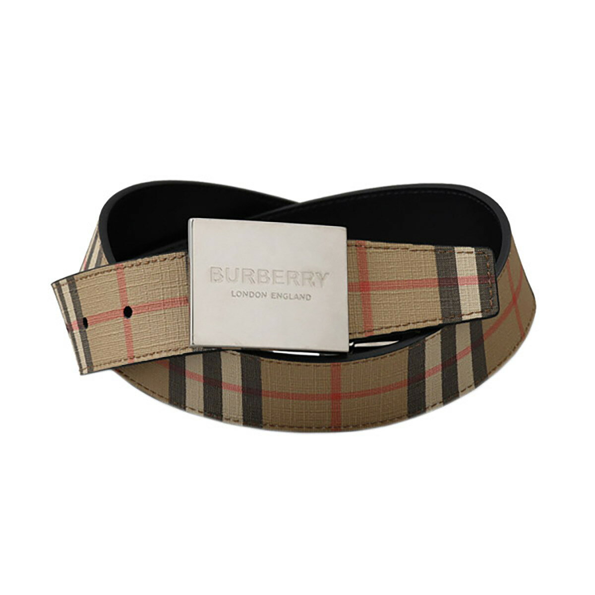 バーバリー BURBERRY ベルト MEN'S BELTS ARCHIVE BEIGE 8052783 メンズ ブラック+ベージュ系