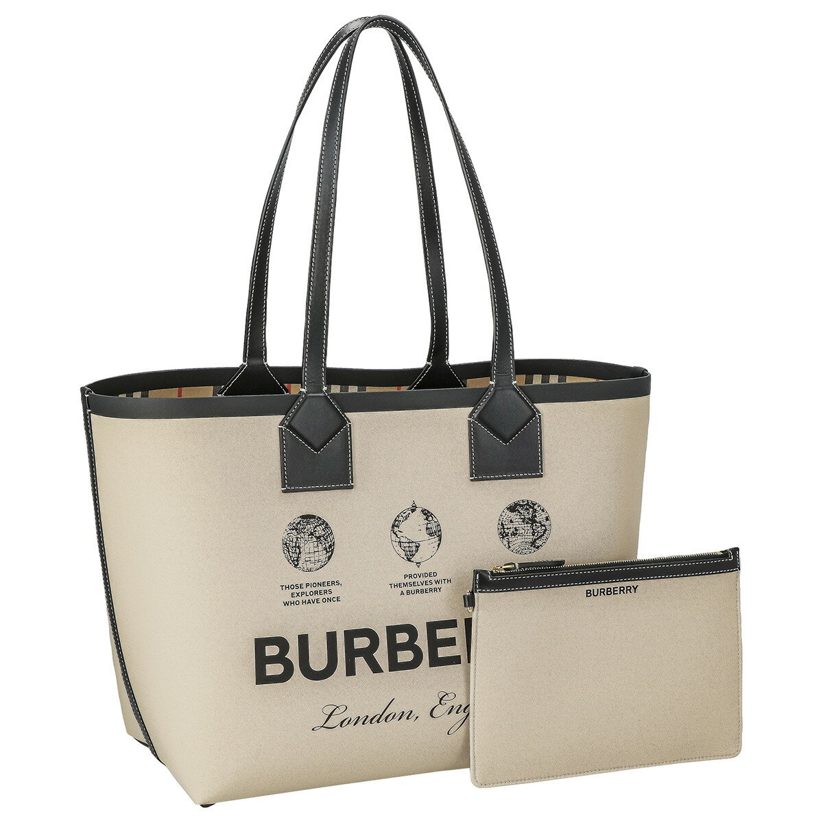 バーバリー BURBERRY バッグ トートバッグ 8063121 A1435 ポーチ付き レディース ベージュ系