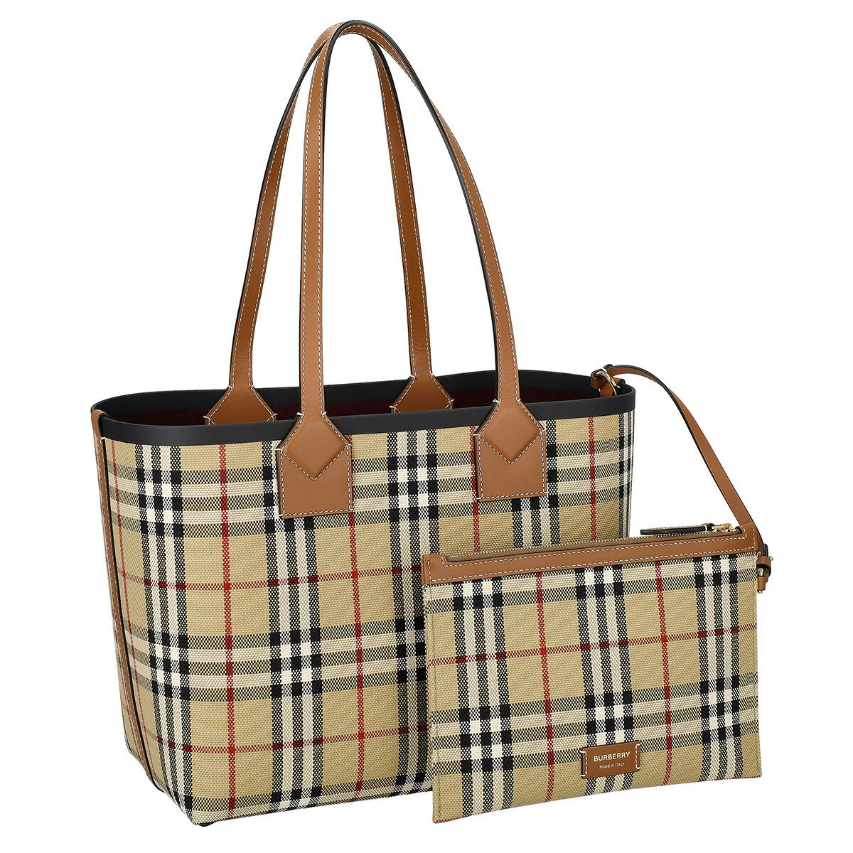 バーバリー BURBERRY バッグ トートバッグ 8066163 A9534 ポーチ付き レディース メンズ ブラウン+ベージュ系マルチ