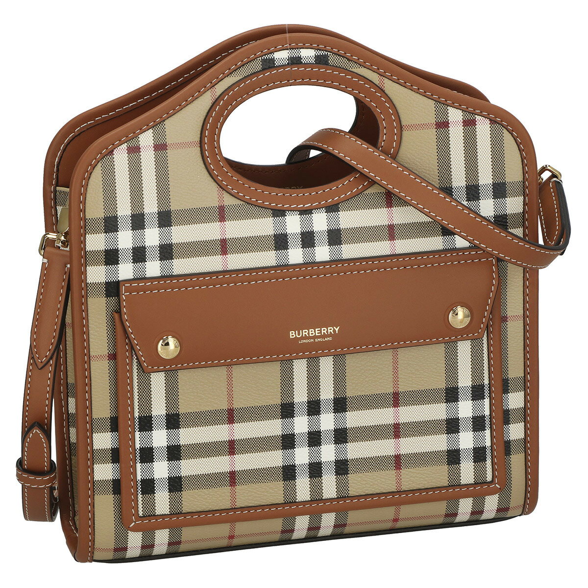 バーバリー ハンドバッグ（レディース） バーバリー BURBERRY バッグ ハンドバッグ 2WAY ショルダーバッグ 肩掛けバッグ 8066166 A9534 ミニ ポケットバッグ レディース ブライドルブラウン