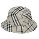 バーバリー BURBERRY 帽子 バケットハット 8085725 A3888 M L レディース メンズ ユニセックス ライケン チェック柄 グレー系