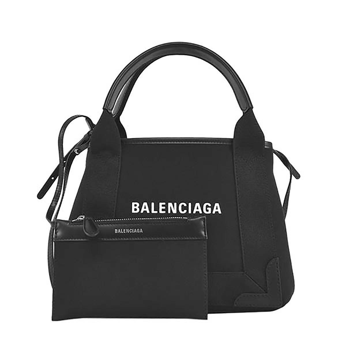 バレンシアガ BALENCIAGA バッグ トートバッグ 2WAY バッグ ショルダーバッグ 肩掛けバッグ 斜め掛けバッグ ポーチ付き 390346 2HH3N 1000 NAVY CABAS XS AJ レディース メンズ ブラック