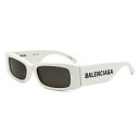 バレンシアガ BALENCIAGA サングラス アジアンフィット BB0260S-003 アイウェア レクタングル型 メンズ レディース ユニセックス ホワイト...