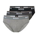 ヒューゴ・ボス HUGO BOSS ブリーフ ビキニ 綿 コットン 3枚セット 下着 前閉じ アンダーウェア パンツ 50475273 061 メンズ ブラック...
