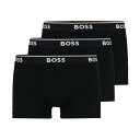 ヒューゴ・ボス HUGO BOSS ボクサーパンツ 綿 3枚セット 下着 前閉じ アンダーウェア パンツ 50475274 001 メンズ ブラック