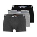 ヒューゴ・ボス HUGO BOSS ボクサーパンツ 綿 3枚セット 下着 前閉じ アンダーウェア パンツ 50475274 061 メンズ グレー