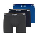 ヒューゴ・ボス HUGO BOSS (ヒューゴボス)ボクサーパンツ ストレッチコットン 3枚セット 前閉じ 下着 アンダーウェア 50475282 487 メン...