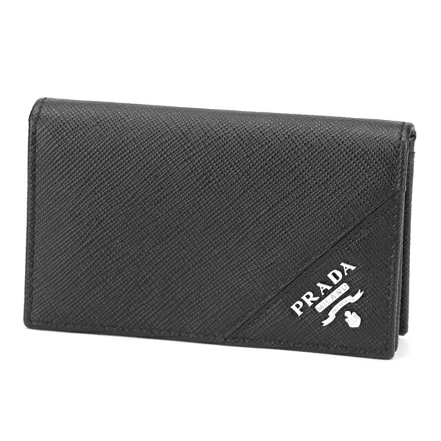 プラダ 名刺入れ（メンズ） プラダ PRADA 名刺入れ カードケース 2MC122 QME F0002 サフィアーノ SAFFIANO レザー ブラック NERO＋シルバー