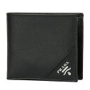 プラダ PRADA 二つ折り財布 小銭入れ付き コインケース付き ブラック+シルバー
