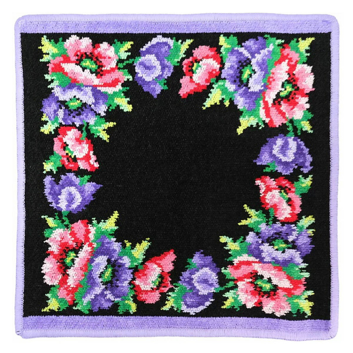 フェイラー FEILER ポピー POPPIES 30×30cm ハンカチ ハンカチタオル ハンドタオル ハンカチーフ 黒紫 ブラックパープル BLACK PURPLE タオルハンカチ 父の日プレゼント ブランド レディース メンズ キッズ 女性 男性 おしゃれ カジュアル プチギフト 20代 30代 40代 50代