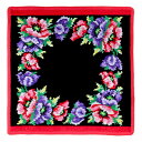 フェイラー FEILER ポピー POPPIES 30×30cm ハンカチ ハンカチタオル ハンドタオル ハンカチーフ 黒赤 ブラックレッド BLACK RED...