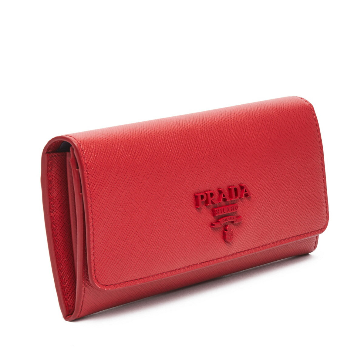 プラダ PRADA 財布 CONTINENTAL WALLET コンチネンタル ウォレット 1MH1322EBW 小銭入れ付き フラップ長財布 FUOCO F068Z レッド系