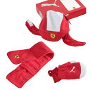 プーマ PUMA キッズ 761398 01 フェラーリ コラボ フリース マフラー 手袋 帽子 3点セット Mサイズ(12-24ケ月) レッド+ホワイト