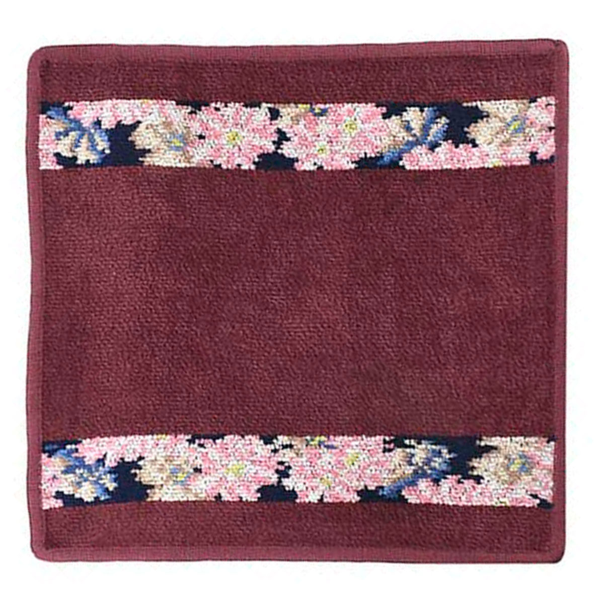 フェイラー FEILER ハンカチ ハンドタオル 25cm WASH CLOTH COSMOS BLUE WINE RED 114 ウォッシュクロス コスモス ブルー ワインレッド 花柄 ボタニカル