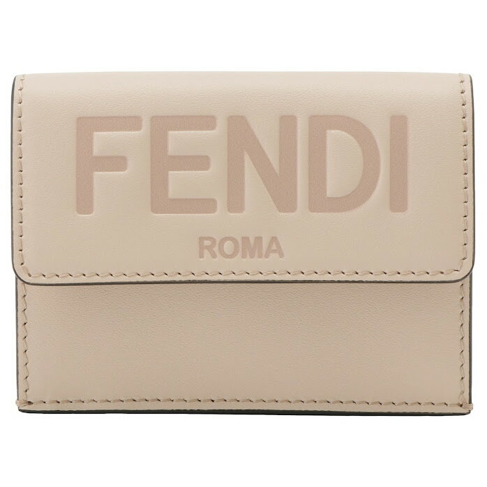 フェンディ 財布（レディース） フェンディ FENDI 財布 8M0395 AAYZ F1BA9 FENDI ROMA フェンディローマ マイクロ 三つ折り財布 コンパクトウォレット POUDRE ベージュ系