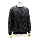 フェンディ FENDI セーター FZX009 AI35 F05HY GIROC FF KARLIG BICOLOR KNIT トップス ニット ロゴ ウール プルオーバー NERO+PELTRO ブラック＋グレー系