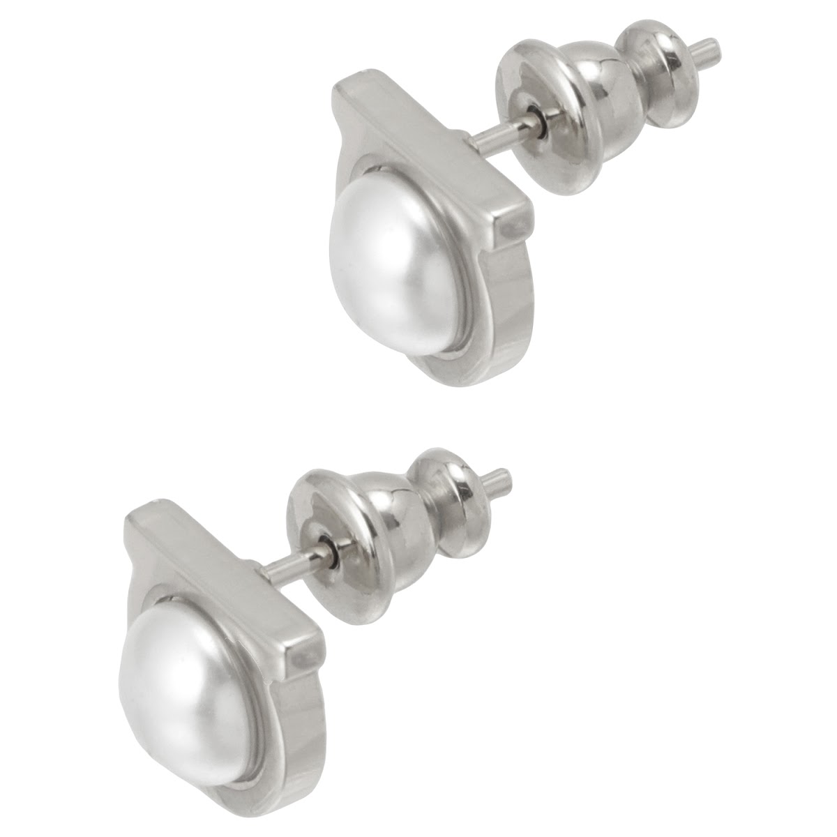 サルバトーレ フェラガモ Salvatore Ferragamo ピアス アクセサリー 760121 696455 STUD GANCIO PEARL ガンチーニ CREAM+PLDLUCIDO シルバー