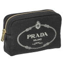 アクセサリーポーチ プラダ PRADA ポーチ コスメポーチ メイクポーチ PR-1NA021CANAPALOG-NE TA レディース 小物入れ ブラック