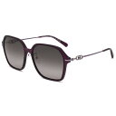 サルバトーレフェラガモ Salvatore Ferragamo サングラス UVカットSF1034SA-500 スクエア型 レディース ヴァイオレット+グレーグ...