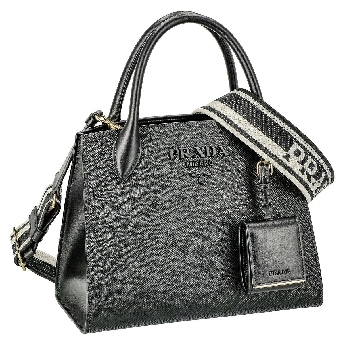 プラダ ハンドバッグ（レディース） プラダ PRADA ハンドバッグ 斜めがけショルダーバッグ 2WAY バッグ 1BA156SCCALF3OO-NER レディース ブラック 牛革 レザー