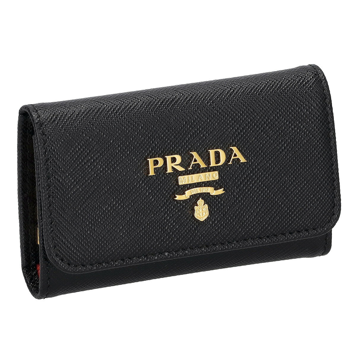 プラダ プラダ PRADA キーケース キーリング付き 4連キーケース サフィアーノレザー ロゴ 1PG004 S/MULTICOLOR/NER/IBI レディース ブラック