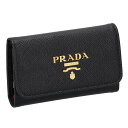 プラダ スマートキーケース レディース プラダ PRADA キーケース キーリング付き 4連キーケース サフィアーノレザー ロゴ 1PG004 S/MULTICOLOR/NER/IBI レディース ブラック