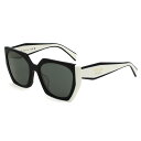 プラダ PRADA サングラス アイウェア フォックス 0PR15WSF 09Q5S0 55 メンズ レディース ユニセックス ブラック+タルク+ダークグレー