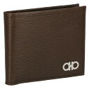 フェラガモ Ferragamo 財布 二つ折り財布 折りたたみ財布 小銭入れ付き 66a065 753617 ガンチーニ ブラウン系+ブラック