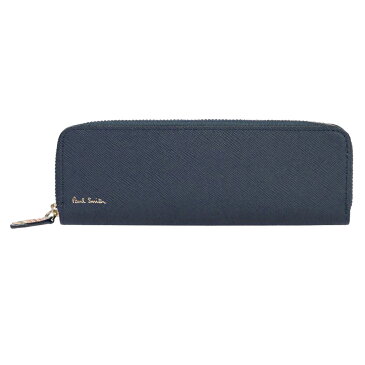 ポール・スミス ジップストローグレイン ペンケース 筆箱 ポーチ ブラシケース メンズ レディース ユニセックス ネイビー+ゴールド