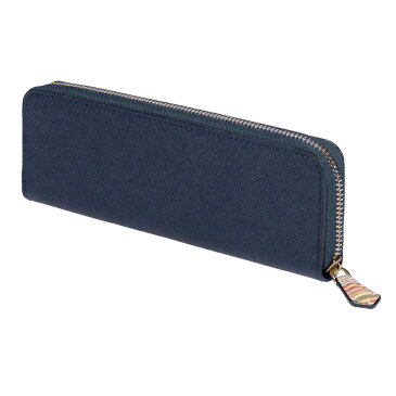 ポール・スミス ジップストローグレイン ペンケース 筆箱 ポーチ ブラシケース メンズ レディース ユニセックス ネイビー+ゴールド