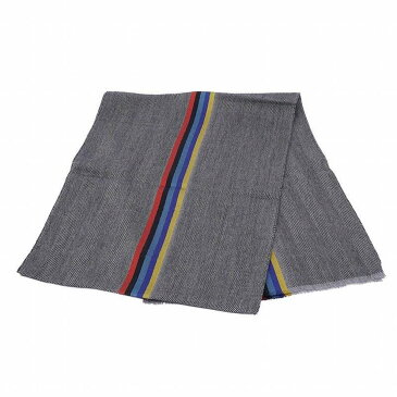 ポールスミス Paul Smith マフラー SCARF CENTRAL STRIPE M1A 454D AS22 メンズ ウール シルク ストール GREY グレー＋マルチカラーストライプ