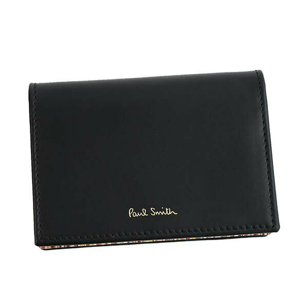 ポールスミス 名刺入れ（メンズ） ポールスミス Paul Smith 名刺入れ カードケース クレジットカードケース M1A4776 AMULTI 79 CREDIT CARD CASE ブラック+マルチストライプ柄