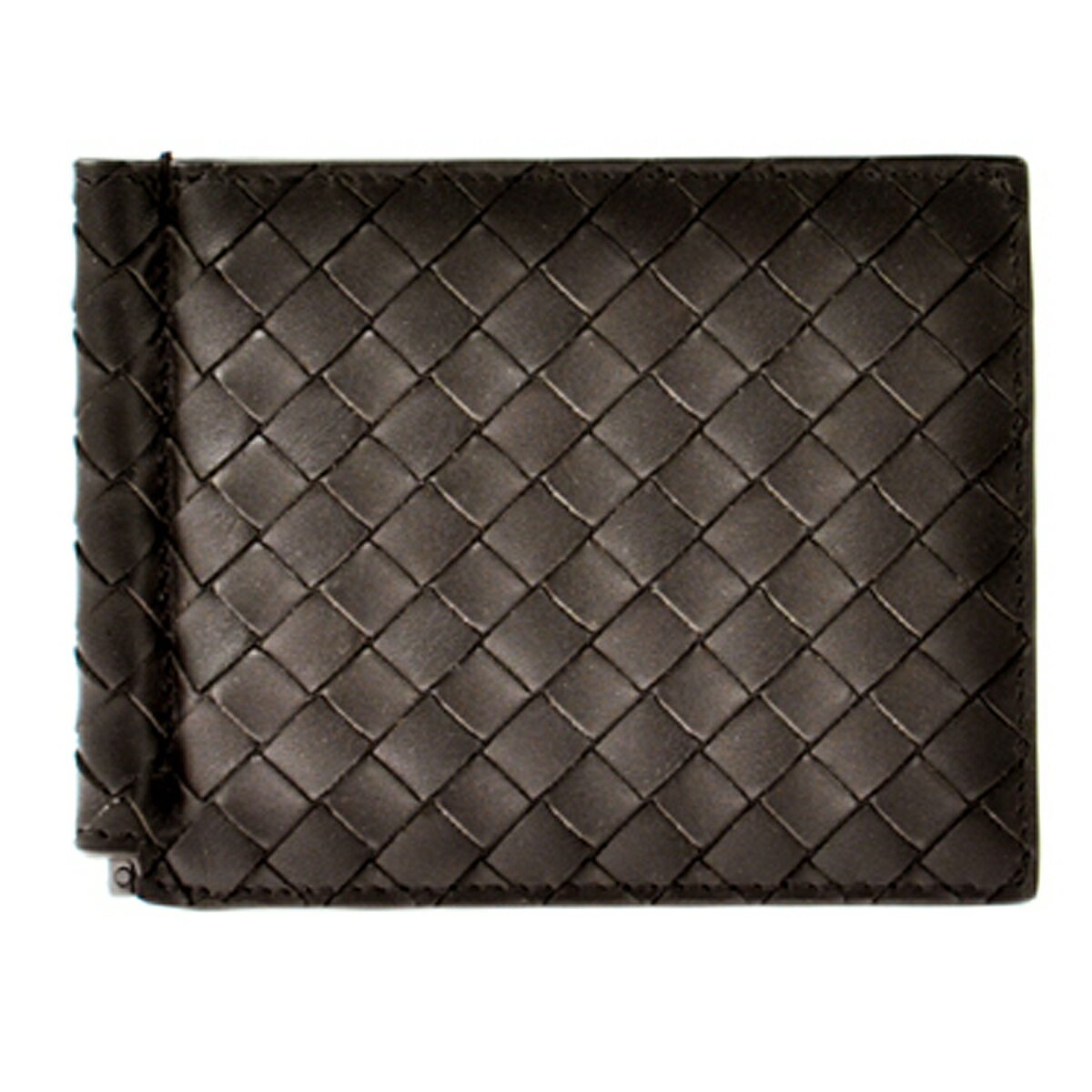 ボッテガ・ヴェネタ マネークリップ ボッテガヴェネタ BOTTEGA VENETA 財布 マネークリップ 123180 V4651 2006 イントレチャート 小銭入れなし 二つ折り財布 ESPRESSO ダークブラウン系