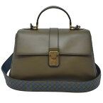 ボッテガヴェネタ BOTTEGA VENETA 2WAY ハンドバッグ 543214 VALKG 2334 PIAZZA INTRECCIATO ピアッツァ イントレチャート ショルダーバッグ 斜めがけバッグ M MUSTARD グリーン系＋ブライトンブルー