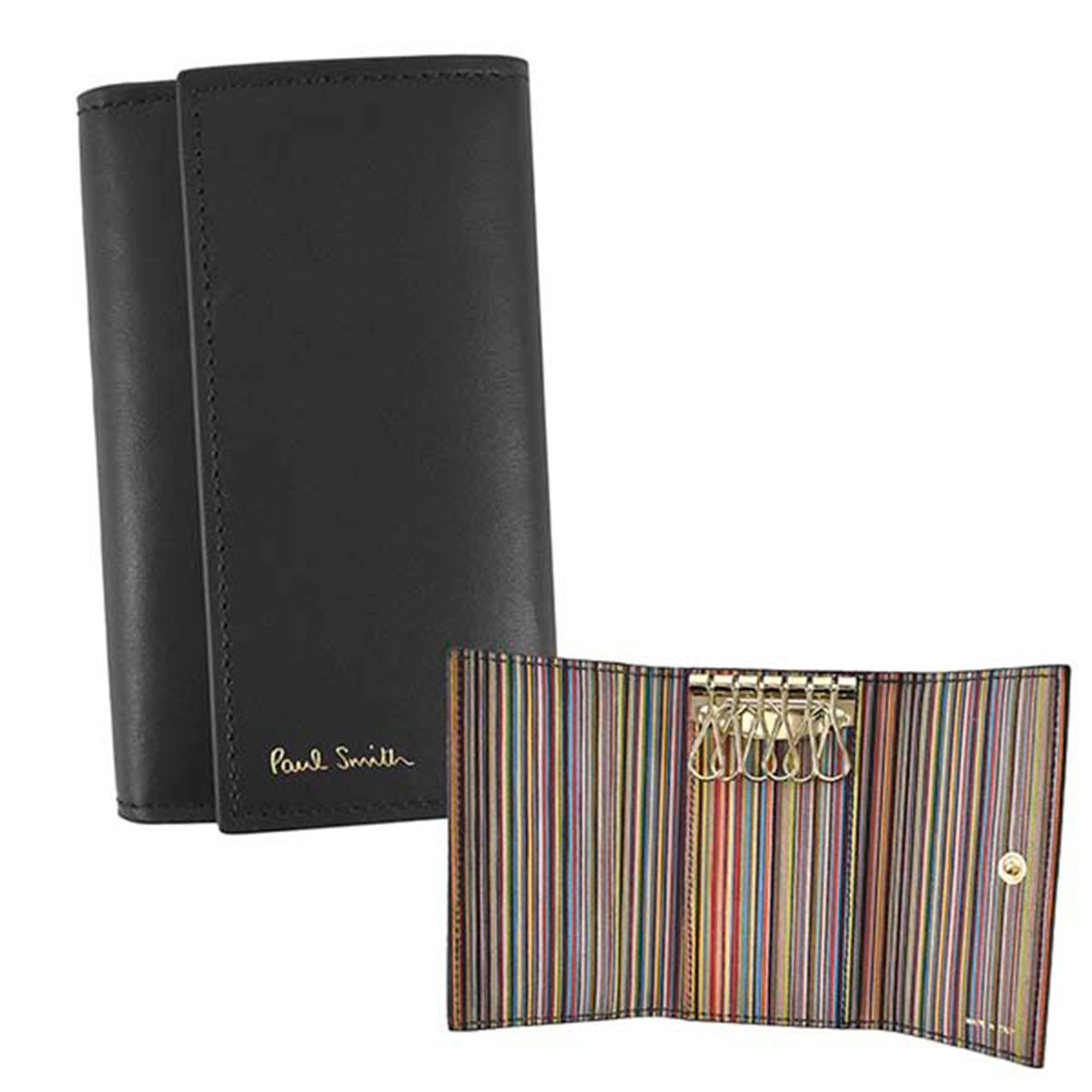 ポール・スミス 革キーケース メンズ ポール スミス Paul Smith キーケース M1A1981 79 ブラック MEN WALLET KCASE INTMUL