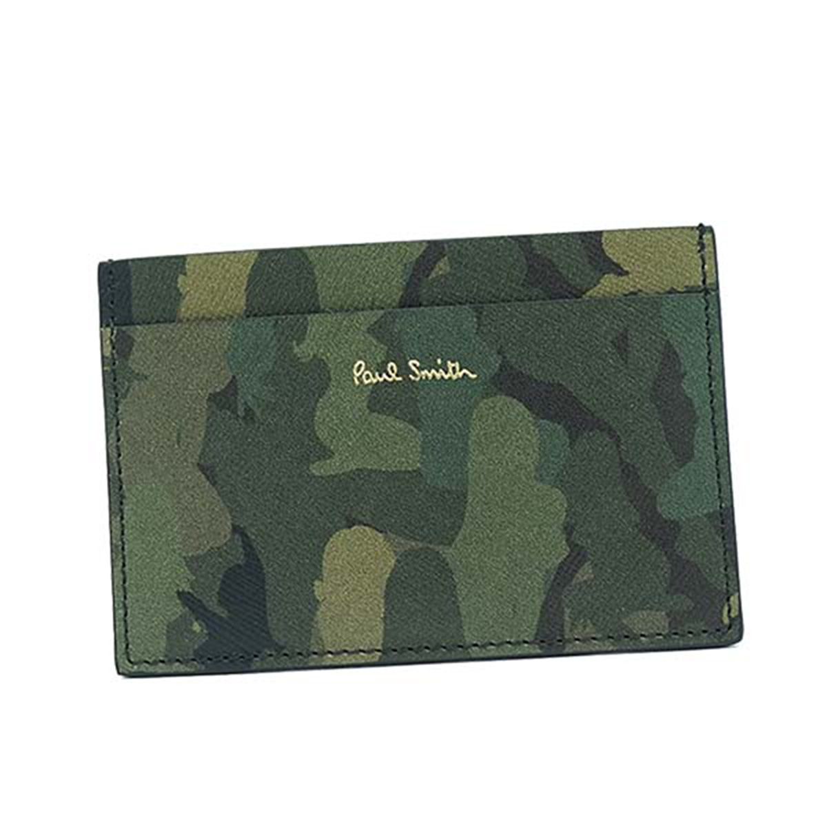 ポール スミス Paul Smith カードケース パスケース M1A4768 PR グリーン カモフラージュ CREDIT CARD CASE