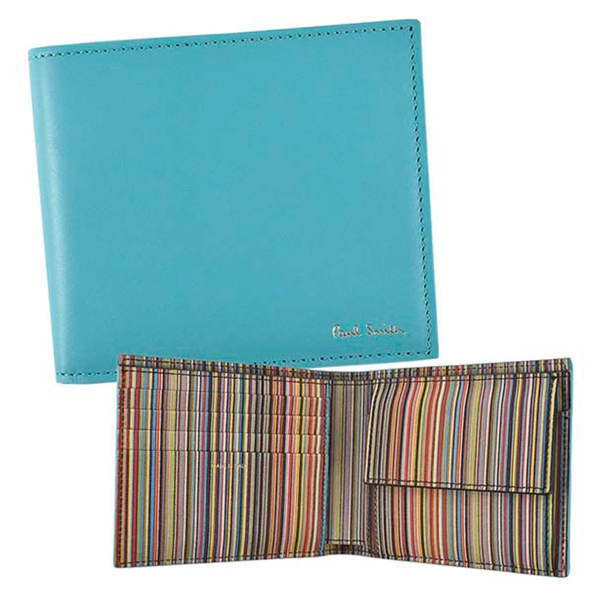 ポールスミス 二つ折り財布（メンズ） ポール スミス Paul Smith 二つ折り財布 M1A4833 42 TURQUOISE ターコイズブルー MEN WALLET BF COIN INTMUL 小銭入れ付き