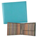 ポールスミス 二つ折り財布（メンズ） ポール スミス Paul Smith 二つ折り財布 M1A4833 42 TURQUOISE ターコイズブルー MEN WALLET BF COIN INTMUL 小銭入れ付き