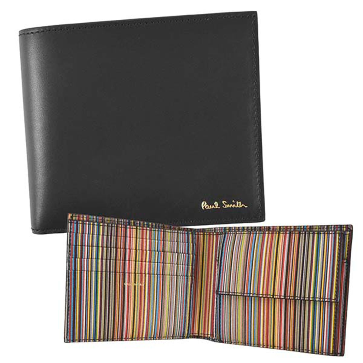 ポール スミス Paul Smith 二つ折り財布 M1A4833 79 ブラック MEN WALLET BF COIN INTMUL 小銭入れ付き